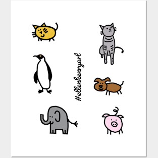 Cute Animals Child Like Sticker Pack Posters and Art